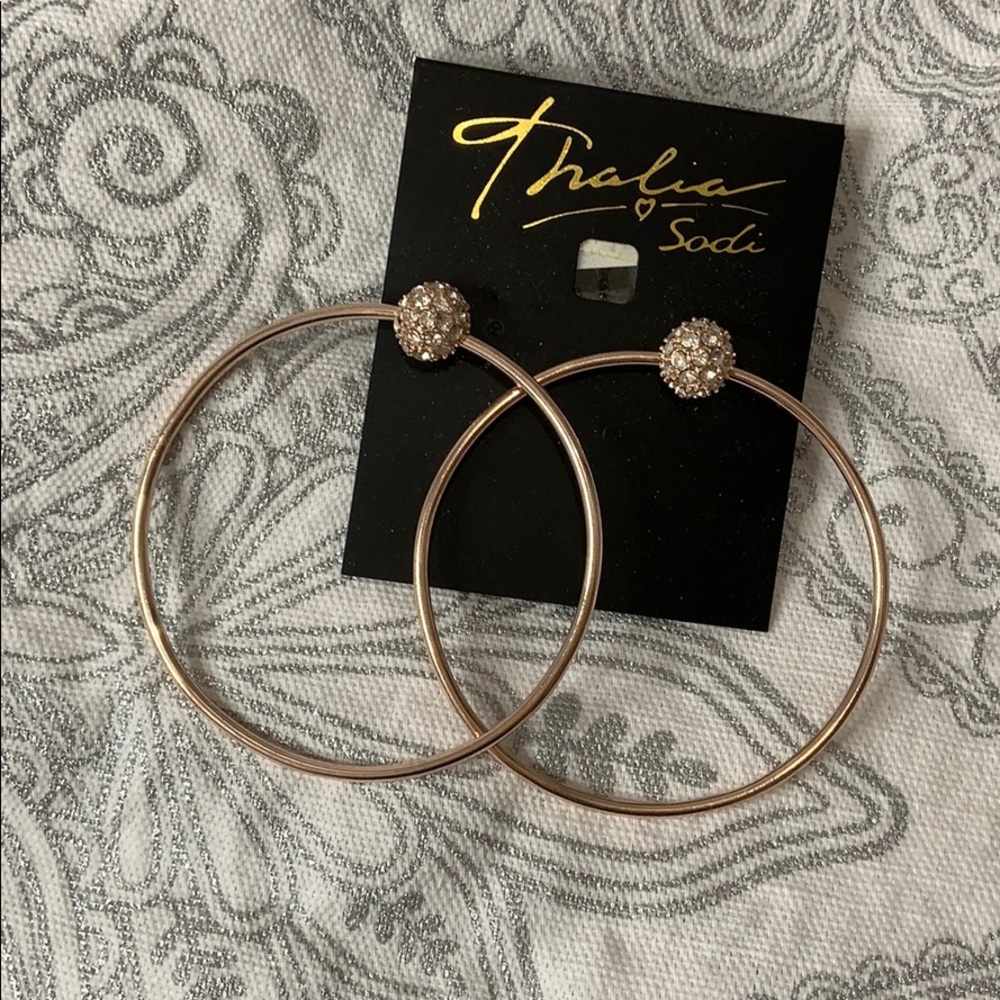 Thalia Sodi Rose Gold diamond fashion earrings